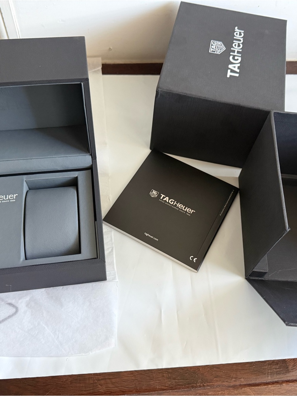 Tag Heuer Black and Gray Watch Box Set with Booklet